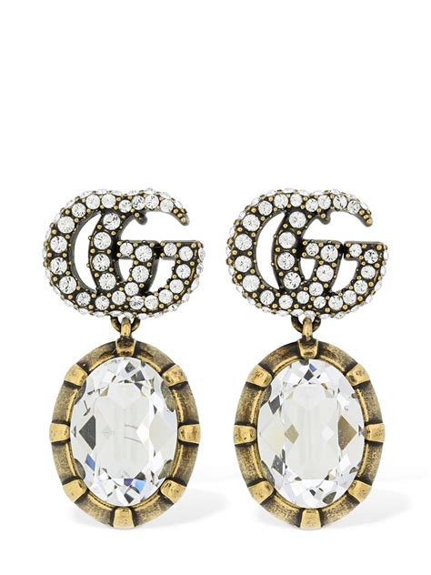 boucle d oreille gucci diamant|Gucci Boucles d'oreilles fleur Double G diamants.